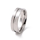 201 кольцо из нержавеющей стали с рифленой линией для женщин RJEW-I089-30P-1