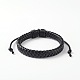 Adjustable Unisex Braided Cowhide Cord Bracelets BJEW-L545-07A-1