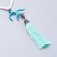 Nylon Tassels Pendant Necklaces and Synthetic Turquoise NJEW-F174-14A-2