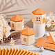 紙製の小さな家のギフトボックス  クリスマス、結婚式、ハロウィーンパーティー用品のためのキャンディー収納ケース  ダークオレンジ  8.5x7.6x9.4cm CON-WH0088-55B-5