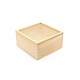 木製収納ボックス  アクリル透明カバー付き  正方形  バリーウッド  20x20x8cm WOOD-WH0025-29A-1