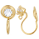 Beebeecraft 1 Box 20Pcs Vortex Clip-on Earring Findings 18K Gold Plated Brass Cubic Zirconia Clip-on Non-Pierced Earring Converters Findings for DIY Jewellery Earring Making KK-BBC0011-05-1