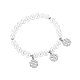 Tinysand braccialetto con ciondolo a forma di fiore in argento sterling con perle dal design unico e 925 zircone cubico TS-B308-W-2
