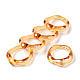 透明樹脂指輪  ABカラーメッキ  ダークオレンジ  usサイズ6 3/4(17.1mm) RJEW-T013-001-E05-1