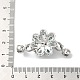 Brass Micro Pave Clear Cubic Zirconia Fold Over Clasps KK-E084-33P-3