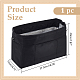 財布オーガナイザーインサート  ナイロン製の収納袋  鉄のジッパー付き  ブラック  38x20x1.5cm FIND-WH0418-55C-01-2