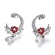Valentine's Day Theme Brass Micro Pave Clear Cubic Zirconia Stud Earring KK-P190-02P-1