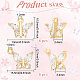 BENECREAT 12Pcs 2 Styles Brass with Clear Cubic Zirconia Charms KK-BC0012-52-2
