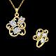 Brass Cubic Zirconia Bridal Party Jewelry Sets SJEW-BB18183-G-2