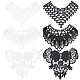 Gorgecraft6pcs6スタイルミルクシルク刺繍フローラルレースカラー  ネックライントリム  洋服縫製アップリケ  エッジフラワー  ミックスカラー  259~312x260~350x1~1.5mm  1個/スタイル DIY-GF0005-43-1