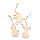Christmas Theme Natural Wood Pendant Decorations HJEW-P010-06-2