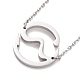 304 Halskette mit Wellenanhänger aus Edelstahl für Frauen NJEW-G019-02-3