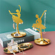 Dancer Iron Earring Display Stands with Round Tray EDIS-WH0016-019A-4