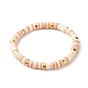 Bracelet extensible perles heishi en pâte polymère BJEW-JB07204-2