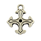 Supports alliage croix pendentif en strass de style tibétain X-TIBEP-297-AS-FF-1