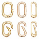 Hobbiesay 6 個 3 スタイル真鍮スプリング ゲート リング  カドミウムフリー＆ニッケルフリー＆鉛フリー  オーバル  18KGP本金メッキ  18x7~12.5x3~5mm  2個/スタイル KK-HY0003-60-1
