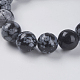 Chapelets de perles de flocon de neige en obsidienne naturelle X-G-G515-10mm-01-3