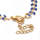 Enamel Ear of Wheat Link Chains Bracelet BJEW-P271-02G-06-4