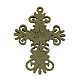Stile tibetano impostazioni lega croce strass pendente cabochon TIBEP-24985-AB-FF-2