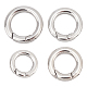 UNICRAFTALE 4pcs 4 Sizes 15/17/18/20mm Spring Gate Rings 304 Stainless Steel Rings O Rings Keychain Ring Round Snap Clasps Metal Spring Gate Rings for Jewelry Making Keyring Buckle STAS-UN0007-24P-1