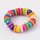 Bracelets extensibles avec perles en bois pour enfants BJEW-JB02027-1