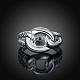 Classici anelli da dito in ottone placcato color argento da donna RJEW-BB00728-7-2