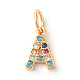Brass Micro Pave Colorful Cubic Zirconia Charms ZIRC-F092-01-A-1