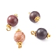 Natural Wood Beads Round Charms PALLOY-JF00659-1
