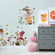 塩ビウォールステッカー  壁飾り  天使と妖精の模様  800x290mm  2枚/セット DIY-WH0228-680-4