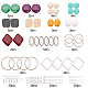 Sunnyclue diy 8 pares de kit de fabricación de aretes con cuentas acrílicas de imitación de piedras preciosas DIY-SC0007-34-2