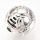 真鍮製マイクロパヴェキュービックジルコニアビーズ  サッカー/サッカーボール  プラチナ  10mm  穴：1.5mm ZIRC-Q013-10mm-135P-2