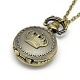 Alloy Flat Round with Crown Pendant Necklace Quartz Pocket Watch WACH-N011-53-2