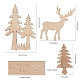 CHGCRAFT 3 Sets Undyed Wood Christmas Table Decorations with Christmas Tree Christmas Reindeer and Santa Claus DJEW-CA0001-01-3