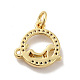 Ring with Leopard Brass Micro Pave Clear Cubic Zirconia Charms KK-G425-15G-2