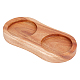 Bandeja para molinillo de sal y pimienta de madera con 2 ranura WOOD-WH0030-31-1