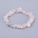 Rosa naturale perle di quarzo si estendono braccialetti BJEW-JB03926-01-1