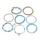 Set di braccialetti elasticizzati con perline di perle e perle naturali della Malesia da 8 e 8 stili BJEW-JB09733-4