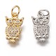 Brass Micro Pave Clear Cubic Zirconia Charms ZIRC-C020-45-1