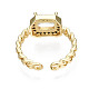 Brass Micro Pave Cubic Zirconia Cuff Rings RJEW-Q161-003D-NF-3