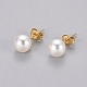 Pendientes de imitación de perlas de plástico STAS-D0001-03-2