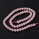 Rotonde rosa naturale fili di perline di quarzo G-J346-05-6mm-2