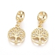 Brass Micro Pave Clear Cubic Zirconia European Dangle Charms OPDL-L016-05G-1