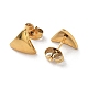 Ion Plating(IP) 304 Stainless Steel Triangle Ear Studs for Women EJEW-P234-01G-2