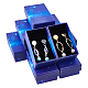 Superfindings 16pcs cajas de regalo de joyería de cartón patrón de cielo estrellado rectángulo para collares pulseras pendientes anillos regalos para mujer con esponja en el interior de 2x3.2x1.3 pulgadas CBOX-BC0001-40D-5