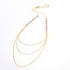 Pierres précieuses perles trois colliers à plusieurs niveaux NJEW-JN01149-2