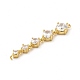 Rack Plating Brass Pave Cubic Zirconia Connector Charms KK-G458-02G-01-3