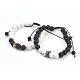 Bracelets de perles tressées en pierre de lave naturelle et howlite BJEW-JB03806-1