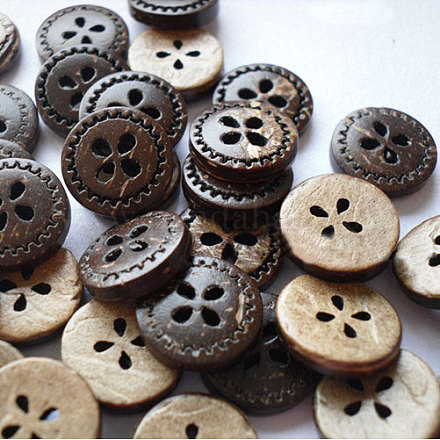Carved Round 4-hole Basic Sewing Button NNA0YZ4-1