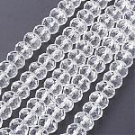 Faceted Rondelle Handmade Glass Beads, for DIY Crafting, Clear, 12x8mm, Hole: 1mm, about 72pcs/strand