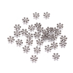Abalorios de la aleación de zinc entrepiezas, sin plomo y cadmio, con un agujero, copo de nieve, gunmetal, 8.5x2.5mm, agujero: 1.5 mm